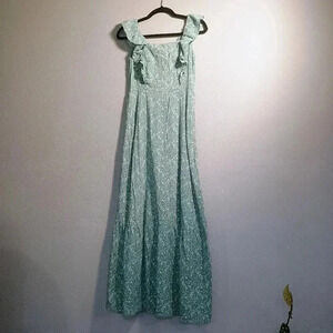 A.N.A A New Approach Womens XSmall Ruffle Strap Green Floral Dress Summer Cute